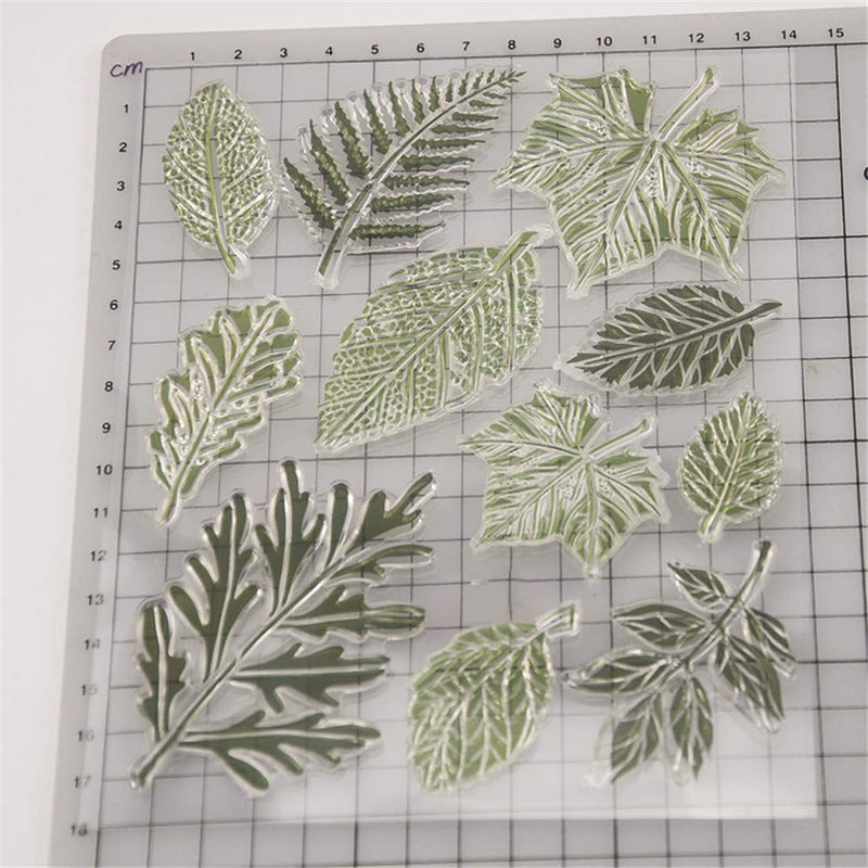 arriettycraft Different Type Leaves Clear Stamps for Card Making and Journaling, Maple Palm Leaves Transparent Silicone Stamps for Scrapbooking Album Journals Paper Crafts Decoration-A1479 - Image 2